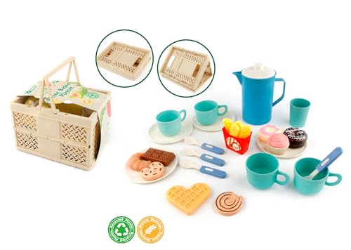 TLHWIN Kinder Outdoor Spielen Küche Camping Spielzeug, Pretend Tee Set Spielen Küche Tee Set Puppe Geschirr ,Role Play Pretend Picknicking Essen Spielen Küche Geschenk für Mädchen Jungen (904E-A) von TLHWIN