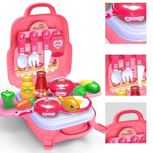 TLHWIN Kinder täuschen Kunststoff-Küchenspiel-Spielzeug-Set vor, tragbares Rucksack-Set für Kinder, Essen, Schneiden, Spielzeug, Obst, Kochgeschirr, Gemüse, zum Spielen, für Jungen, Mädchen, Geschenk TLHWIN Kinder täuschen Kunststoff-Küchenspiel-Spielzeug-Set vor, tragbares Rucksack-Set für Kinder, Essen, Schneiden, Spielzeug, Obst, Kochgeschirr, Gemüse, zum Spielen, für Jungen, Mädchen, Geschenk von TLHWIN
