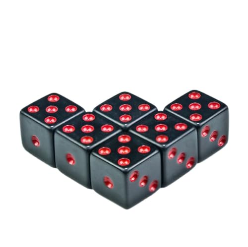 TMAOZW Würfelset Würfel 20Pc Schwarz 6 Seitige Spiele Würfel Set 16 Mm Quadratische Ecke Geeignet for Brettspiele Würfel Spiel Party Party farbige Würfel(Red) von TMAOZW