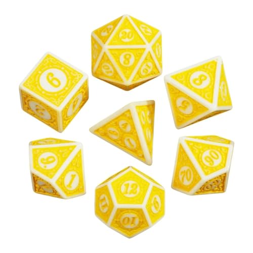 Würfelset Würfel 7-teiliges Spielwürfel-Set, 16–20 mm, Würfelset for Brettspiele, seitige Würfel, geeignet for Clubpartys, DIY-Brettspielzubehör farbige Würfel(Yellow) von TMAOZW