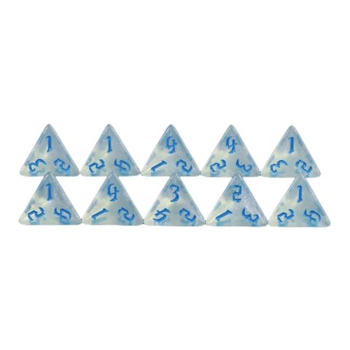 Würfelset 10 Stück D4 Würfel Glitzereffekt Würfel Set DND Spiel RPG Brettspiel Geeignet for Club Party Familie Brettspiel Requisiten farbige Würfel(Blue) von TMAOZW