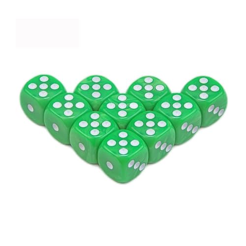 TMAOZW Würfelset 50 Stück 16 MM Marmor 6-seitige Spielwürfel Vintage Farben Würfel Zubehör Würfel Set RPG Geeignet for Party Siebe Party Requisiten Party Spiel Würfel farbige Würfel(Green) von TMAOZW