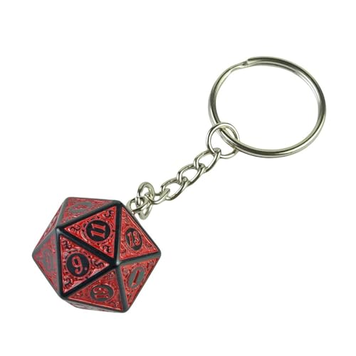 Würfelset Großer Würfel, schwarzer D20-Spielwürfel-Schlüsselanhänger, geeignet for Clubparty-DIY-Brettspielzubehör farbige Würfel(Red) von TMAOZW