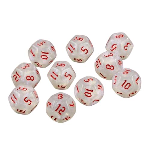 Würfelset Würfel, 10 Stück, D12-Würfel, DND-Rollenspielwürfel, POP-Sternenlichteffekt, Retro-Ziffernstile, geeignet for Brettkartenspiele, Mathespiele farbige Würfel(A01) von TMAOZW