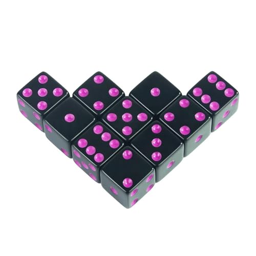 Würfelset Würfel, 40 Stück, schwarz, 16 mm, Acryl-Pips-Würfel, Würfel, D6-Würfel, geeignet for Club-Partys, Familien-Brettspiele, Requisiten farbige Würfel(Purple) von TMAOZW