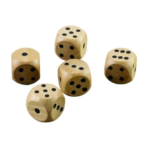 Würfelset Würfel, 5 Stück, runde Ecken, D6, D10, Holzwürfel, geeignet for Fliegende Schach-Requisiten, Tischbrett, Rollenspiel farbige Würfel(D6-Dots) von TMAOZW