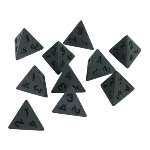 TMAOZW Würfelset Würfel 10Pc Brettspiel Zubehör Kunststoff Schwarz Polyedrische Würfel Geeignet for Brettspiele Würfel Spiel Party Party farbige Würfel(D4) von TMAOZW