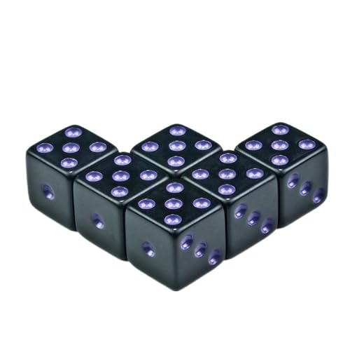 TMAOZW Würfelset Würfel 20Pc Schwarz 6 Seitige Spiele Würfel Set 16 Mm Quadratische Ecke Geeignet for Brettspiele Würfel Spiel Party Party farbige Würfel(Purple) von TMAOZW