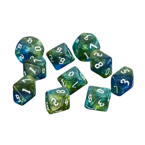 TMAOZW Würfelset Würfel 40 Stück D10 Rollenspiele Würfel Rolle DND D10 Würfel gemischte Farben Glitzereffekt geeignet for Brettspiele Würfel Spiel Party Party farbige Würfel(02) von TMAOZW