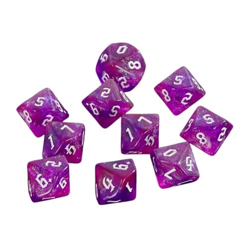 Würfelset Würfel 40 Stück D10 Rollenspiele Würfel Rolle DND D10 Würfel gemischte Farben Glitzereffekt geeignet for Brettspiele Würfel Spiel Party Party farbige Würfel(05) von TMAOZW