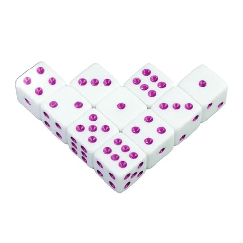 TMAOZW Würfelset Würfel 40PCs D6 Weiße Spielwürfel 16mm Unterhaltung Acryl Geeignet for Würfel Spiel Party Haus Party Abendessen farbige Würfel(Purple) von TMAOZW