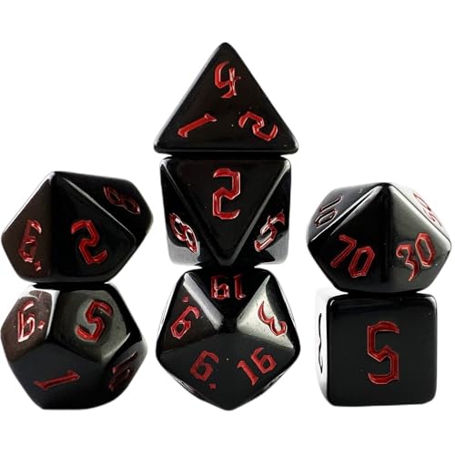 Würfelset Würfel 7-teiliges DND-Polyeder-Würfelset, Acryl, undurchsichtig, D4, D20, mehrere Seiten, geeignet for Clubpartys, Familien-DIY-Spiele, Zubehör farbige Würfel(Red) von TMAOZW