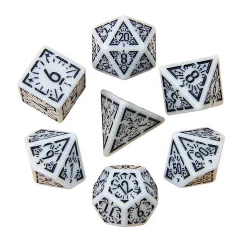 Würfelset Würfel 7-teiliges RPG-Würfelset mit polyedrischen Würfeln, Unterhaltungszubehör, geeignet for Clubpartys, DIY-Brettspielzubehör farbige Würfel(White Black) von TMAOZW