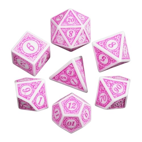 TMAOZW Würfelset Würfel 7-teiliges Spielwürfel-Set, 16–20 mm, Würfelset for Brettspiele, seitige Würfel, geeignet for Clubpartys, DIY-Brettspielzubehör farbige Würfel(Pink) von TMAOZW