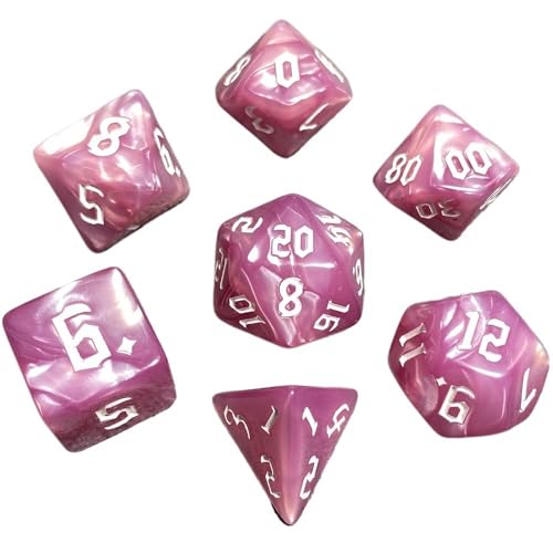 TMAOZW Würfelset Würfel 7-teiliges polyedrisches Würfelset D4 D20 RPG-Würfelset in Wirbeln, geeignet for Rollenspiele, Tischspiele, Partyzubehör farbige Würfel(Swirls Color B) von TMAOZW