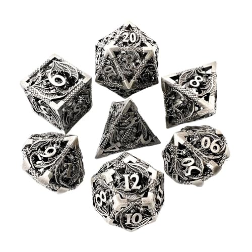 TMAOZW Würfelset Würfel DND Metallwürfel Set D20 D12 D10 D8 D6 D4 D% RPG Polyedrische Spielwürfel Geeignet for Club Party DIY Brettspiel Zubehör farbige Würfel(A01) von TMAOZW