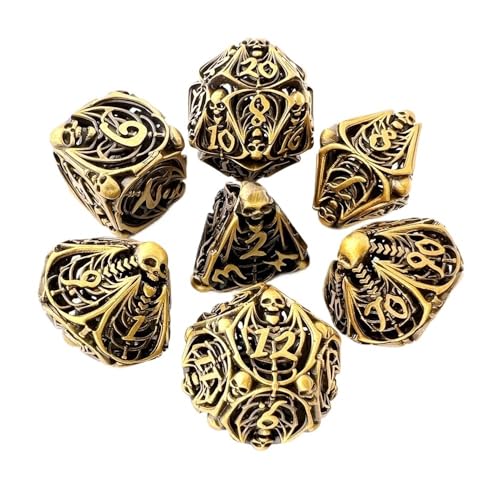 Würfelset Würfel DND Metallwürfel Set D20 D12 D10 D8 D6 D4 D% RPG Polyedrische Spielwürfel Geeignet for Club Party DIY Brettspiel Zubehör farbige Würfel(A05) von TMAOZW