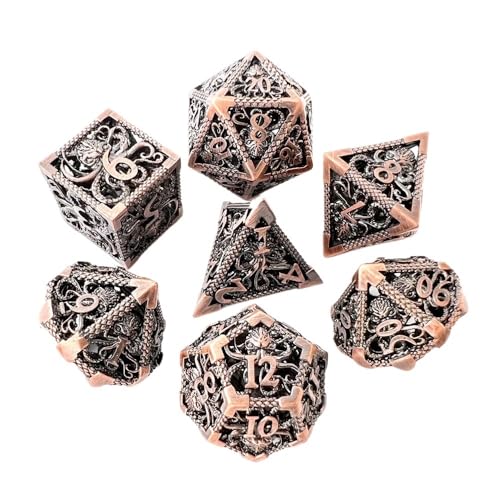 TMAOZW Würfelset Würfel DND Metallwürfel Set D20 D12 D10 D8 D6 D4 D% RPG Polyedrische Spielwürfel Geeignet for Club Party DIY Brettspiel Zubehör farbige Würfel(A07) von TMAOZW