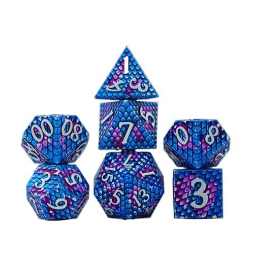 TMAOZW Würfelset Würfel DND Metallwürfel Set D20 D12 D10 D8 D6 D4 D% RPG Polyedrische Spielwürfel Geeignet for Club Party DIY Brettspiel Zubehör farbige Würfel(B02) von TMAOZW