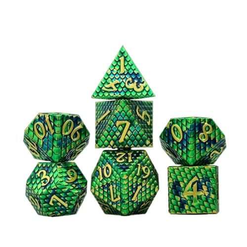 TMAOZW Würfelset Würfel DND Metallwürfel Set D20 D12 D10 D8 D6 D4 D% RPG Polyedrische Spielwürfel Geeignet for Club Party DIY Brettspiel Zubehör farbige Würfel(B03) von TMAOZW