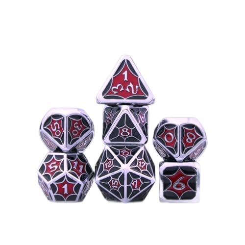 Würfelset Würfel DND Metallwürfel Set D20 D12 D10 D8 D6 D4 D% RPG Polyedrische Spielwürfel Geeignet for Club Party DIY Brettspiel Zubehör farbige Würfel(C02) von TMAOZW