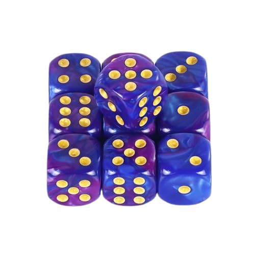 Würfelset Würfel Mix Farbeffekt 12mm D6 Doppelwürfel Spielen Geeignet for Club Party Familie DIY Spiele Zubehör farbige Würfel(Purple Blue) von TMAOZW