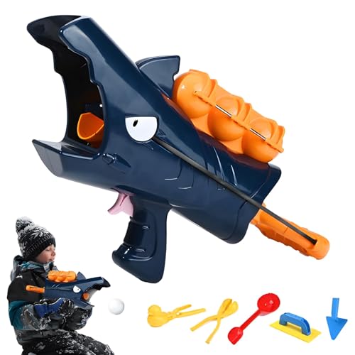 TMFGLERI Hai-Schneeballwerfer, Hai-Schneeballwerfer-Spielzeug, Schneeballmacher-Spielzeug, Schneeballmacher-Set, Schneeball-Blaster-Pistole, Werfer für den Winter. (Blue) von TMFGLERI