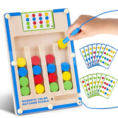 Montessori Spielzeug ab 3 4 5 6 Jahre Junge Mädchen: Motorikspielzeug Geschenk Junge 4-5-6-7 Jahre Geburtstagsgeschenk Activity Board für Kinderspielzeug ab 3-8 Jahr Holzspielzeug Lernspiele Labyrinth von TMGOT