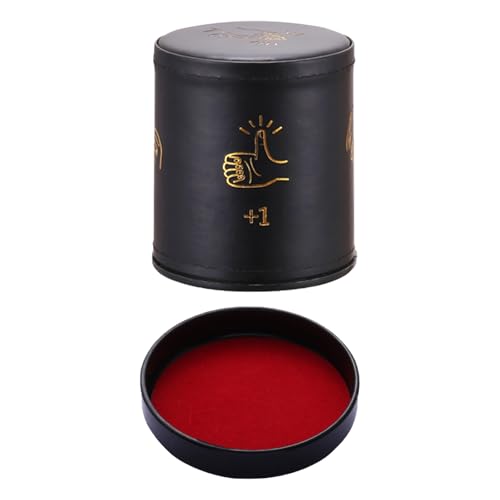 TMRBBesty Würfelbecher Leder Schwarz Dice Cup Set Würfelbecher mit Gravur mit Passender Basis, PU-Leder mit Samt Innen, Leise im Schütteln, für Bar-Party Brettspiele KTV von TMRBBesty