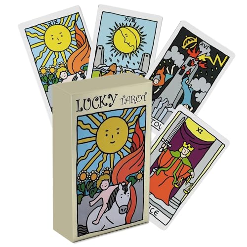 Tarot-Anfänger,Tarot für Anfänger,Tarot Karten,Tarot-Deck,Hexen-Tarot,Tarotkarten,Traditionelle Tisch-Tarotkarten-Weissagung,Geeignet für Anfänger,Party- und Urlaubsspiele,Lucky Tarot Card,78 Karten von TMRBBesty