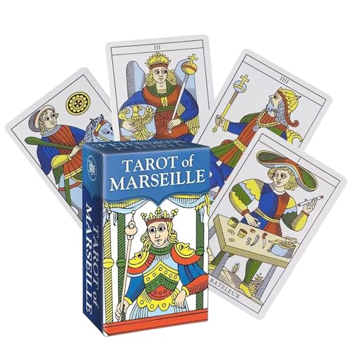 Tarot-Anfänger,Tarot für Anfänger,Tarot-Deck,Hexen-Tarot,Tarotkarten,Traditionelle Tisch-Tarotkarten-Weissagung,Geeignet für Anfänger,Party- und Urlaubsspiele,Tarot of Marseille Mini,78 Karten von TMRBBesty