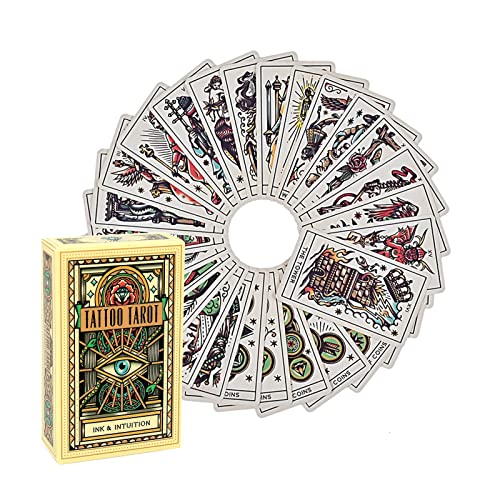 Tarot-Deck,Tarot-Karten,Tarotkarten mit Ratgeber,Tarot für Anfänger,Ink Intuition,Für Anfänger Holographisch Tarotkarten Schicksals-Weissagungskarte Wahrsagewerkzeuge Kartenspielen von TMRBBesty