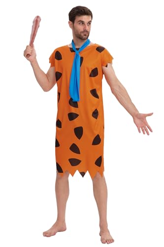 TMSD Herren Halloween Fred Familie Erwachsene Party Kostüm Outfit mit Krawatte Orange XXL von TMSD