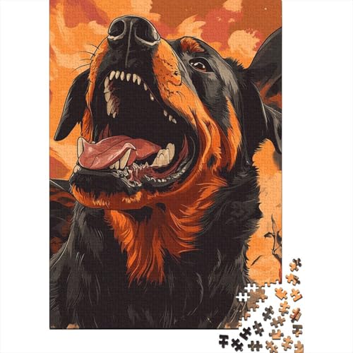 Dobermannn Puzzle 1000 Teile Schwer Puzzle Spielzeug Lernspiel Impossible Herausforderung Spielzeug Für Erwachsene Und Kinder in Bewährter 1000pcs (75x50cm) von TNSGHAVED