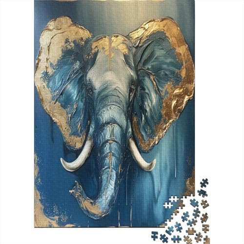 Elefant 1000 Teile Puzzle Für Erwachsene, Hochwertige Recycelbare MateriAußerirdische Und Druck Puzzlespiel, Familienspiel, Geschenk Für Liebhaber Oder Freunde Puzzel 1000pcs (75x50cm) von TNSGHAVED