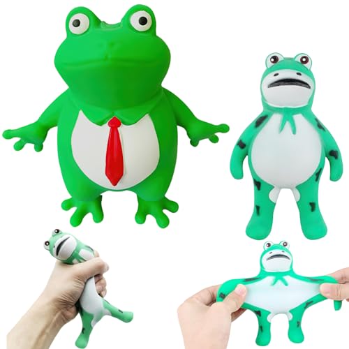 2 Stück Stress Spielzeug Frosch Antistress Spielzeug, Frosch Stressspielzeug Squishy Squeeze Spielzeug Stress Spielzeug Frosch Anti Stress Spielzeug für Freizeit Stressabbau von TNSLAND