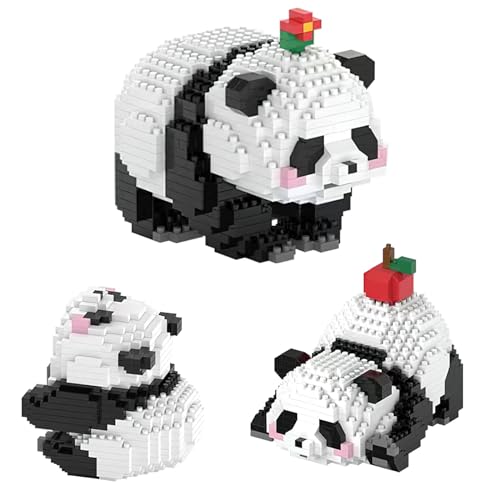 TNSLAND 3 in1 Panda Bauspielzeug Building Block Sets Bausteine Spielzeug Bricks Tier Bauen Bauklötze Figuren Bauspielzeug Baustein-Konstruktionsspielzeug für Kinder ab 6 Jahren (B) von TNSLAND