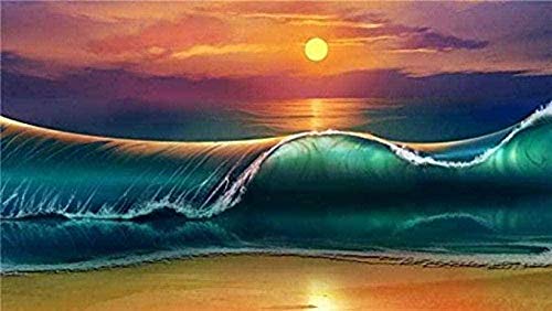 1000 Piece Puzzle Wooden Jigsaw Puzzle for Adult Decompression Toys Kids Educational Ssemgames - Waves Sunset38x52CM von TNTEVX