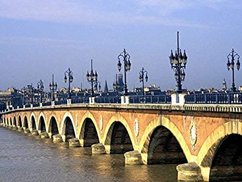 1000 Piece Wooden Jigsaw Puzzle Pont Pierre Bordeaux France Large Puzzle Game for Adults and Teenagers38*26cm von TNTEVX