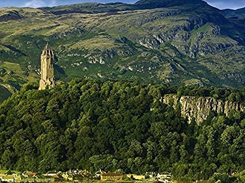 1000 Piece Wooden Jigsaw Puzzle Wonderful Monument on a Hill Above Stirling Scotland Large Puzzle Game for Adults and Teenagers38*26cm von TNTEVX