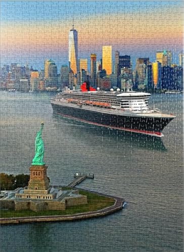 1000 Teile Landschaften New York Reisekunst Poster Puzzle Spaß Spiel Spielzeug Lernspiel für Erwachsene Qz710Yk 50x70CM von TNTEVX