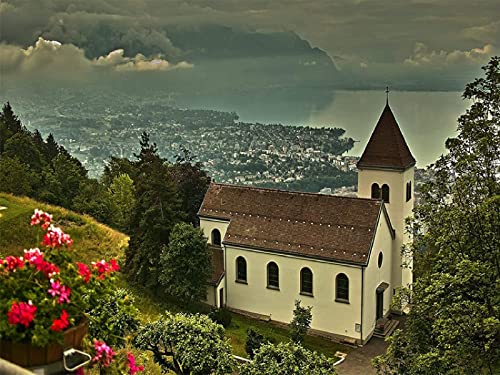 1000 Teile Puzzle Lernspiel zum Stressabbau für Erwachsene und Kinder - Kapelle 38x52CM von TNTEVX