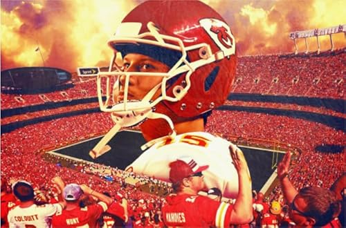 1000 Teile Rugby-Spieler Mahomes Poster Puzzle für Erwachsene und Familien, Lernspielzeug Gt454Zw 50x70CM von TNTEVX