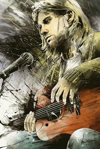 1000 Teile Sänger Gitarrist K.Cobain Poster Puzzle Spaß Spiel Spielzeug Lernspiel für Erwachsene Qw170Zp 26x38CM von TNTEVX