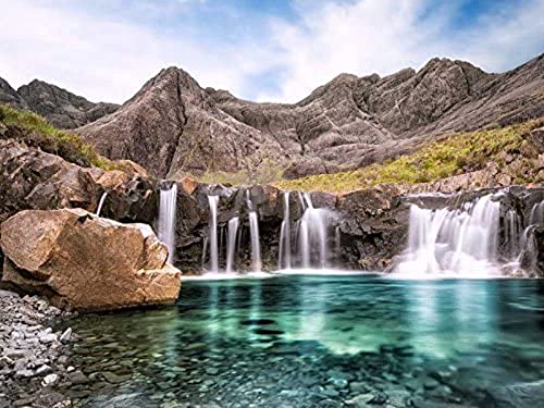 1000-teiliges Holzpuzzle „Fairy Pools, E, Schottland“, großes Puzzlespiel für Erwachsene und Jugendliche, 38 x 52 cm von TNTEVX