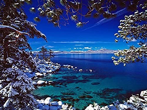 1000-teiliges Holzpuzzle „Lake Tahoe im Winter“ von Rock Bull. Großes Puzzlespiel für Erwachsene und Jugendliche, 26 x 38 cm von TNTEVX