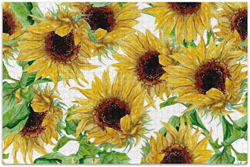 1000-teiliges Puzzle für Erwachsene und Kinder, Vintage-Sonnenblumen-Puzzle, Lernspiele, Heimdekoration, 38 x 52 cm von TNTEVX