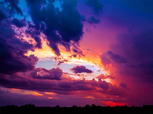 2000-teiliges Puzzle, Bunte Wolken, DIY-Bild aus Holz, Dekoration für das Zuhause, 70 x 100 cm von TNTEVX