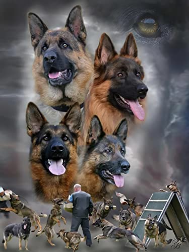 Adoff Adults 1000 Pieces German Shepherd Dog Puzzle Jigsaw Puzzles for Kids Adult Large Puzzle Game38*26cm von TNTEVX