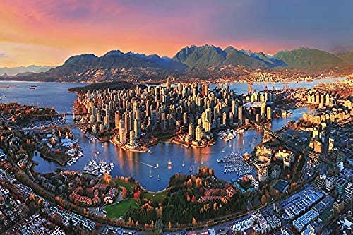 Decorsy Puzzle 1000 Teile für Erwachsene Kinder Vancouver Stadtbild, Kanada Holz Kinder 38x52CM von TNTEVX